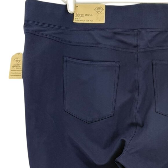 St Johns Bay Women's Pull-on Skinny Leg Comfort Stretch Navy Leggings Sz 3X NWT - Picture 6 of 12